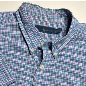 Ralph Lauren Multicolor Gingham Check Men 2XLT Tall Button Down Long Sleeve